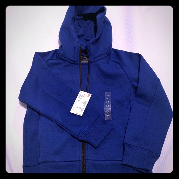 NWT Uniqlo kids long sleeve full zip hoodie blue - Picture 2 of 4